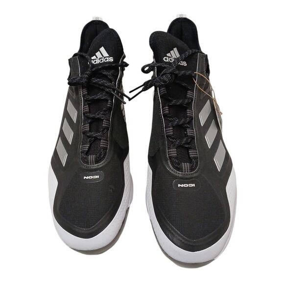 Adidas Icon 7 Baseball Cleats Mens Sz 13 Black 3 Stripes Boost Metal BRAND NEW!‎ main image 10